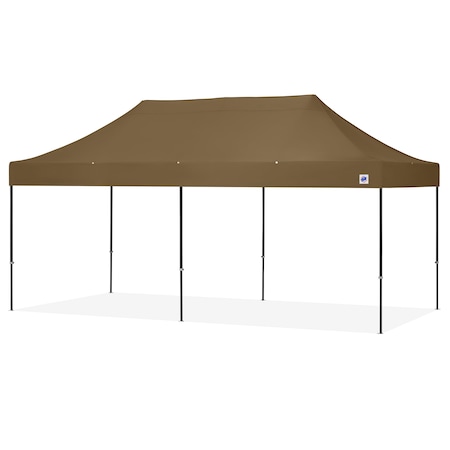 E-Z Up TAA Compliant Eclipse Shelter, 10' W x 20' L, , Black Steel Frame, Coyote Brown Top EC3STL20KFBKTMCCB
